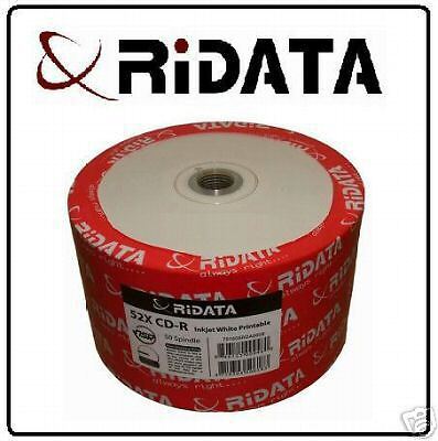 1000 RIDATA CD-R WHITE INKJET PRINTABLE, 52X