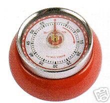 kikkerland RETRO 60 Minute Kitchen Timer Magnetic RED 612615030152 