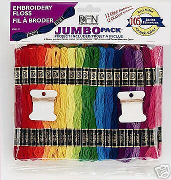 105 SKEINS OF DFN/ JANLYNN EMBROIDERY FLOSS JUMBO PACK  