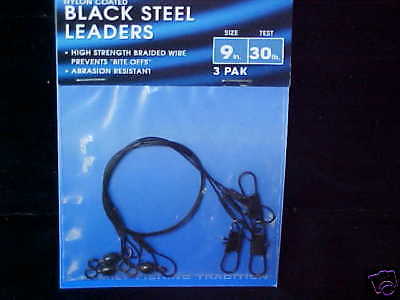 South Bend Toothy Critter 9 30lb Black Steel Leaders 039364202553 