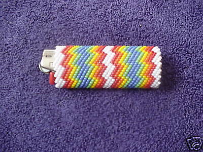 Hand Beaded Peyote Stitch Cigarette Lighter Cover  