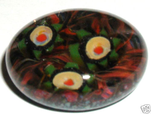 earthworks glass FLOWER lampwork Cab Cabochon Cabachon  