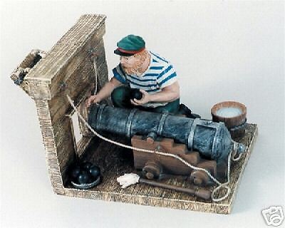 Loading Cannon Old Salt Nautical Figurine  