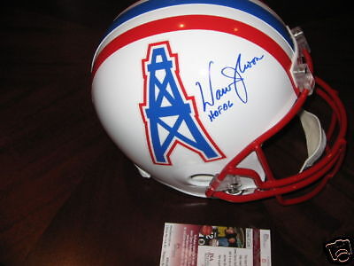 WARREN MOON OILERS JSA/COA SIGNED FULL SIZE HELMET  