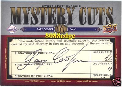 SWEET SPOT MYSTERY CUTS AUTOGRAPH AUTO GARY COOPER 1/1  