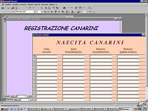 GESTIONE ALLEVAMENTO CANARINI  