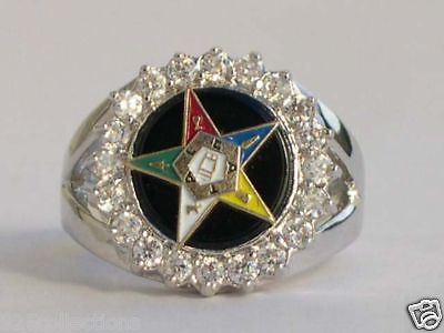 EASTERN STAR MASONIC MASON LADY RING JEWELRY SIZE 10  