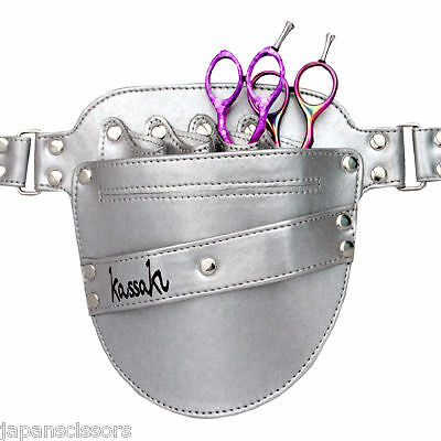 SILVER HAIRDRESSING SCISSOR HOLSTER WAIST POUCH BAG  